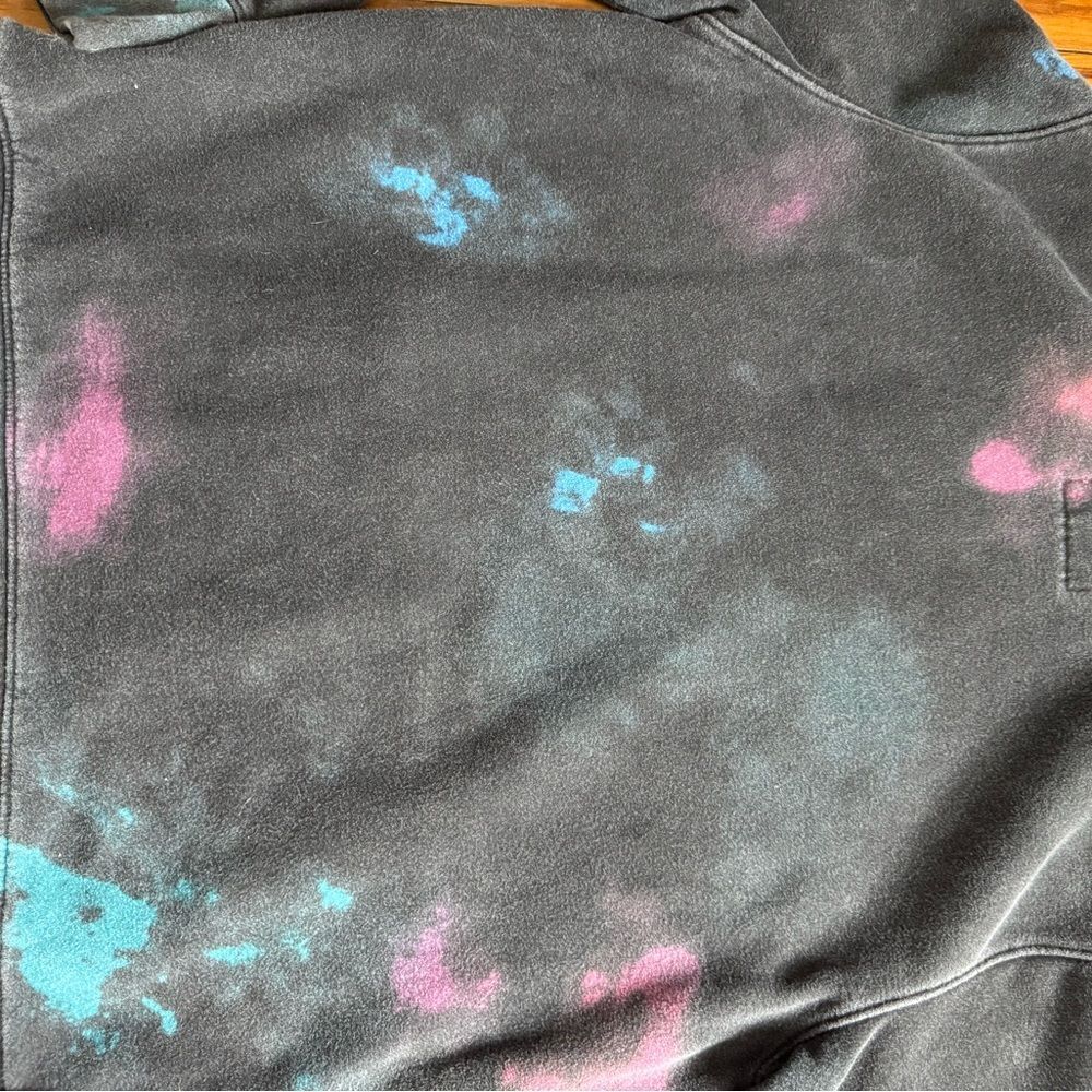 Hollister Must Have Collection Black and Grey Hoodie with Blue and Pink Tie-Dye - Picture 11 of 11